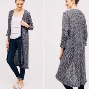 Anthro Left Coast Dolan Oak Street open duster cardigan sweater in dark blue